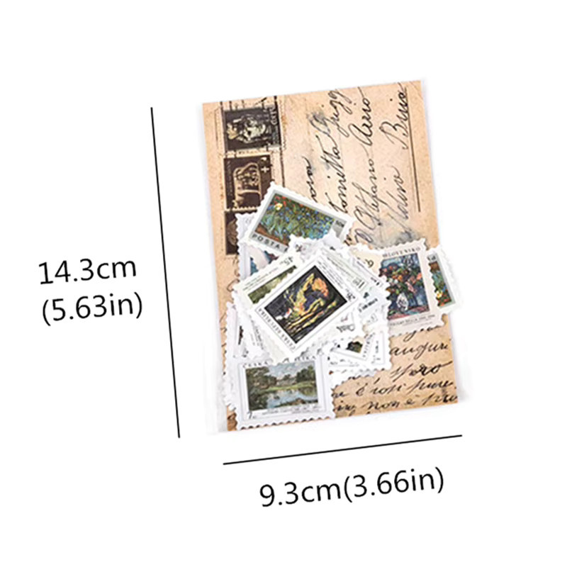 Vintage Collage Stempel Aufkleber Set mit Pflanzen, Ölgemälden sowie Sternen und Mond für deine DIY Dekoration, Mehrfarbig - Bild 2