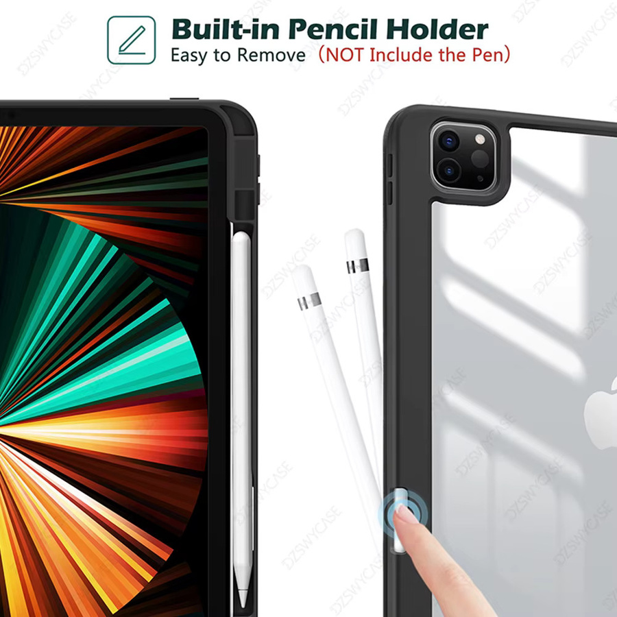 DZSWYCASE Schutzhülle für iPad Air 13 Zoll M2 M3 M4 und iPad Pro 12,9 Zoll 2018-2022 mit transparenter Rückseite, Stifthalter und automatischer Schlaf-Wach-Funktion in Grün - Bild 5