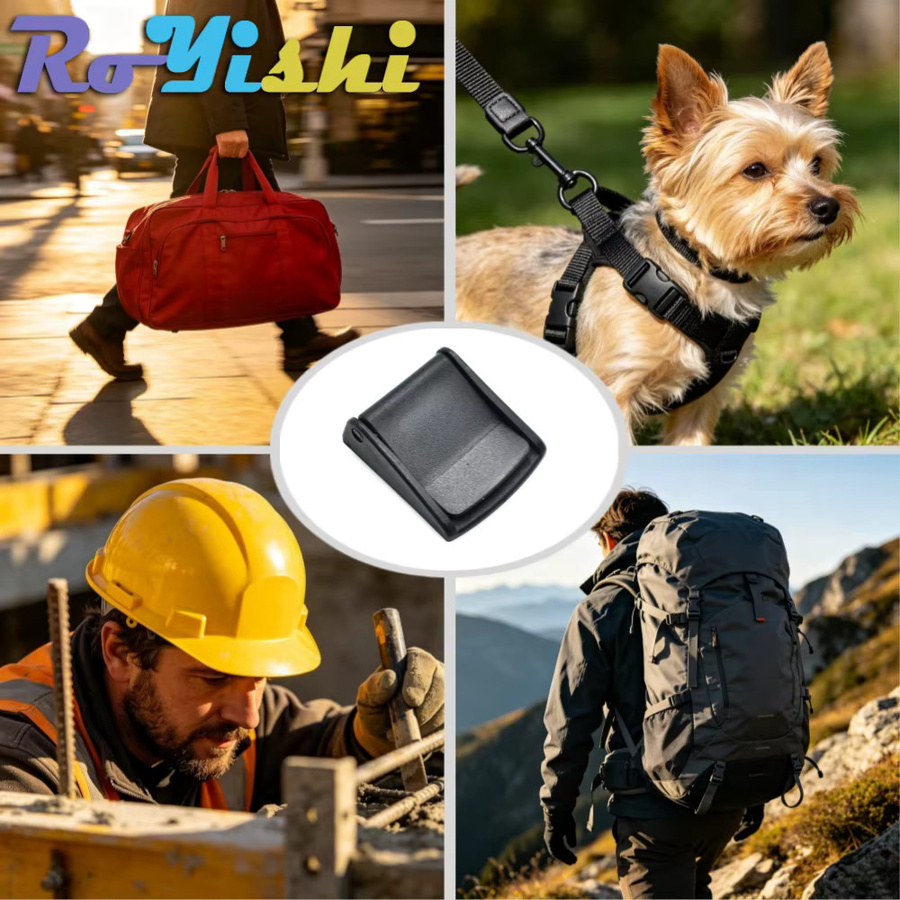 RoYishi Kunststoff-Klemmschnalle in Schwarz für Gurtband 15-50mm zur Verwendung an Haustierwesten, Rucksäcken und Taschenzubehör - Bild 4
