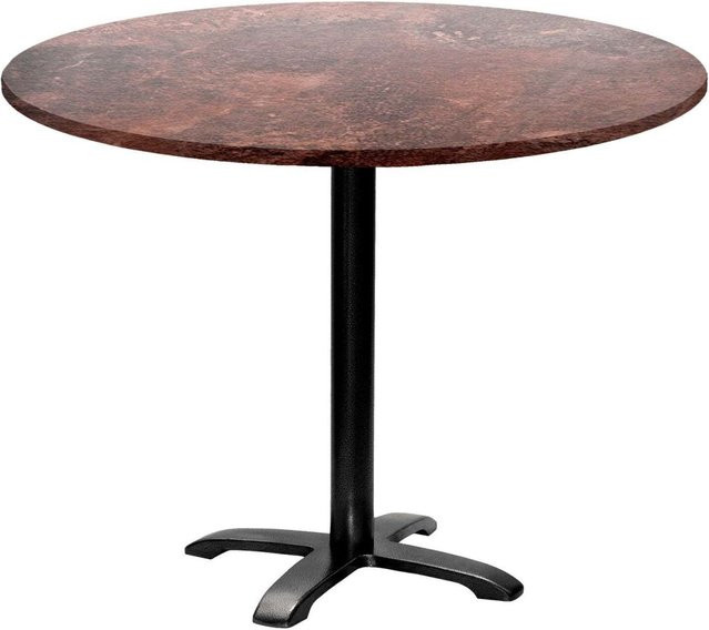 RestooTab Tisch Bazila rund in Dekor Stein, Farbe Braun/Schwarz, H: 74 cm, Ø: 110 cm - Bild 1