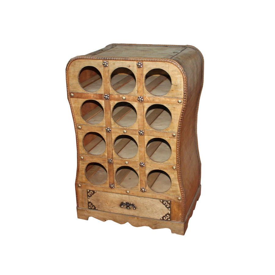 DELUKE Weinregal im Kolonialstil aus Holz in Hellbraun, B/T/H: 61 x 31 x 41,5 cm - Bild 2