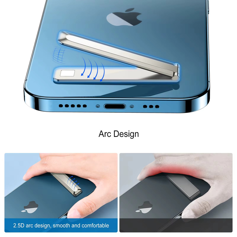 EARY Metall-Handyständer Faltbarer Tragbarer Telefonhalter in Silber und Grau für iPhone und Samsung - Bild 4
