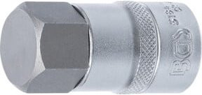 BGS Bit-Einsatz 5184 in Silber mit 12,5 mm (1/2") Innenvierkant-Antrieb und 24 mm Innensechskant - Bild 1