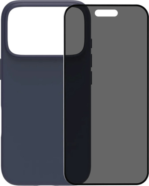 BlueBuilt Schutzset für iPhone 17 Pro: MagSafe Protective Backcover in Blau und Panzerglas mit Blickschutzfilter - Bild 1