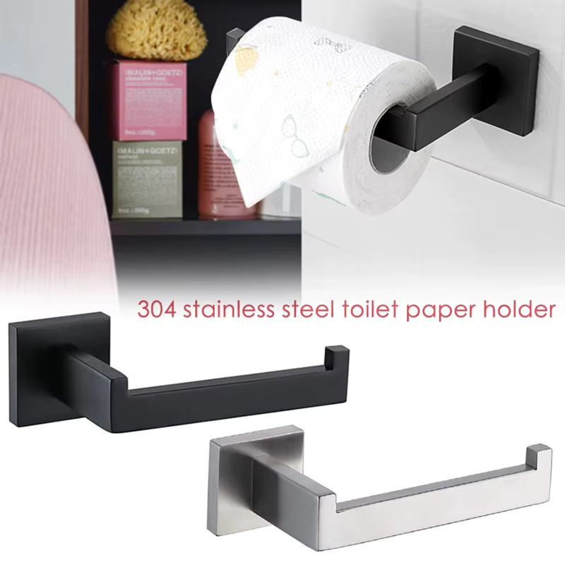 YANKE Toilettenpapierhalter aus Edelstahl in Mattschwarz, wandmontierter Papierrollenhalter für das Badezimmer - Bild 1