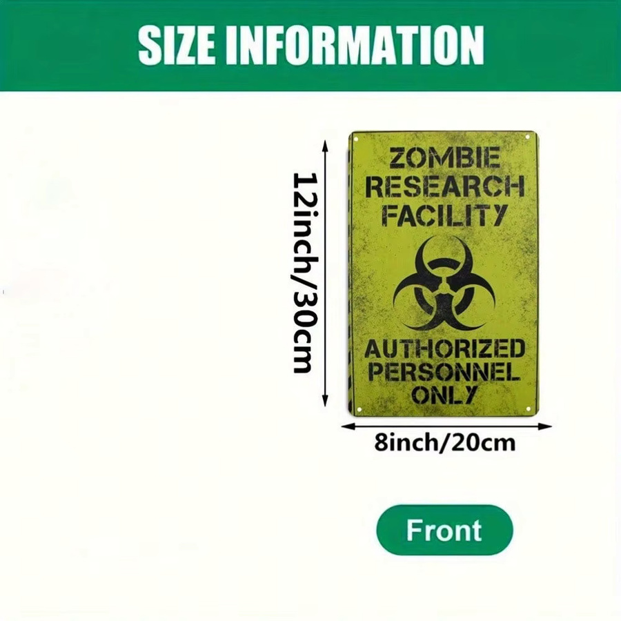Biohazard-Schild CIFBUY als Retro-Metall-Wanddekoration in Gelb, B/H: 20,3 x 30,5 cm - Bild 2