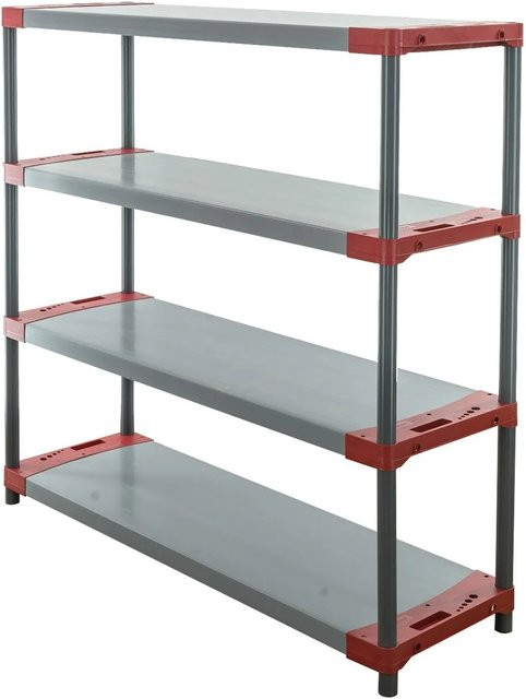 PROREGAL Kunststoffregal Big Grey Bear Low in Grau/Rot, H x B x T: 138 x 130 x 46 cm - Bild 1