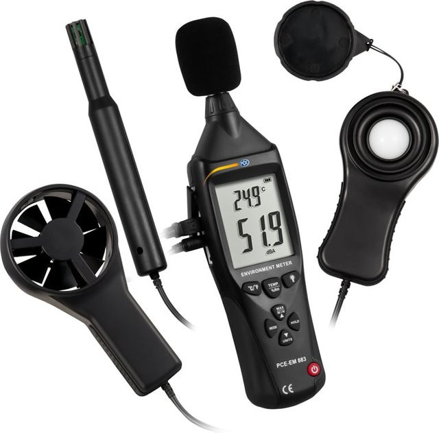 PCE Instruments Umweltmessgerät PCE-EM 883 in Schwarz, B/T/H: 42,0 x 38,5 x 14,5 cm - Bild 1