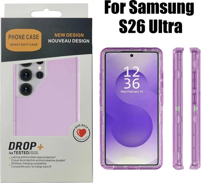 Defender Heavy Duty Panzer-Schutzhülle für Samsung S26 Ultra, S25 FE, S24 und S23 Plus, transparent und grau, sturzsichere robuste Abdeckung - Bild 1