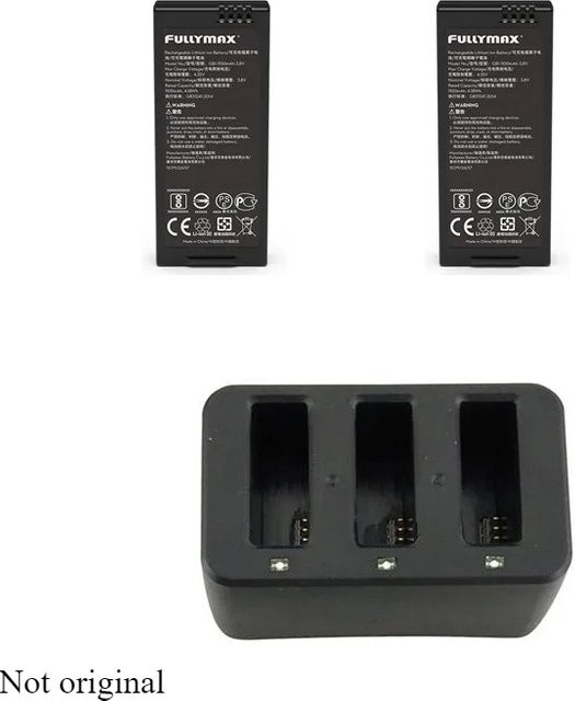 DJI Tello Ersatzakku und Ladegerät Set, 1100mAh, 3,8V, Farbe: Schwarz - Bild 1