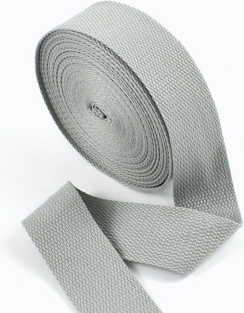 Meetee Gurtband aus Polyester und Baumwolle in Grau, Breite: 20 mm, Länge: 4 m - Bild 1