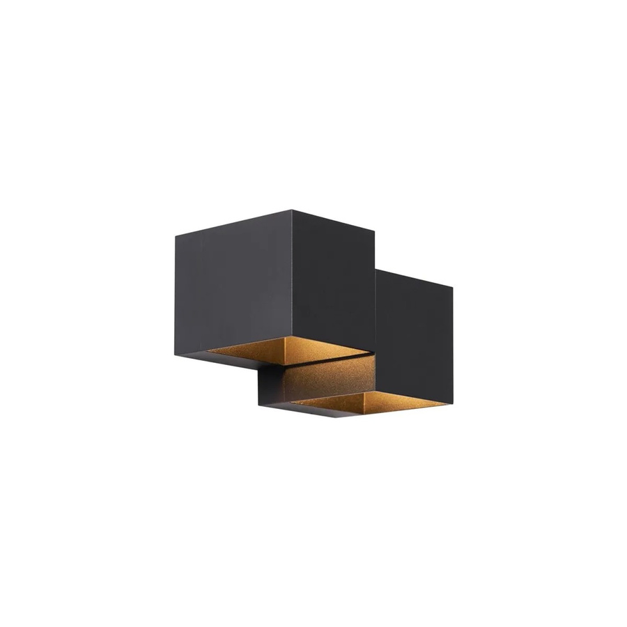 QAZQA Moderne Wandleuchte Transfer Double in Schwarz aus Aluminium, 2-flammig, dimmbar, Up-Down Lichteffekt für Wohnzimmer, Schlafzimmer und Arbeitszimmer - Bild 2