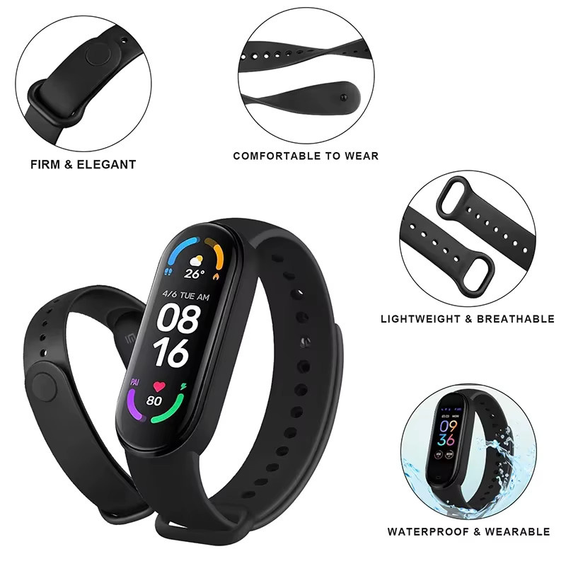 Xiaomi Armband für Mi Band, Silikon, Schwarz, Unisex - Bild 3