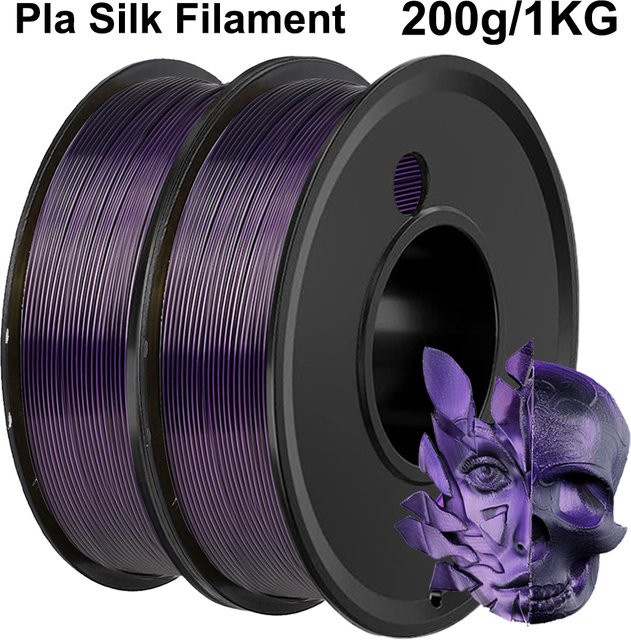 3D Maliang PLA Seide Filament Zweifarbig Schwarz Lila 1,75mm für FDM 3D-Drucker - Bild 1