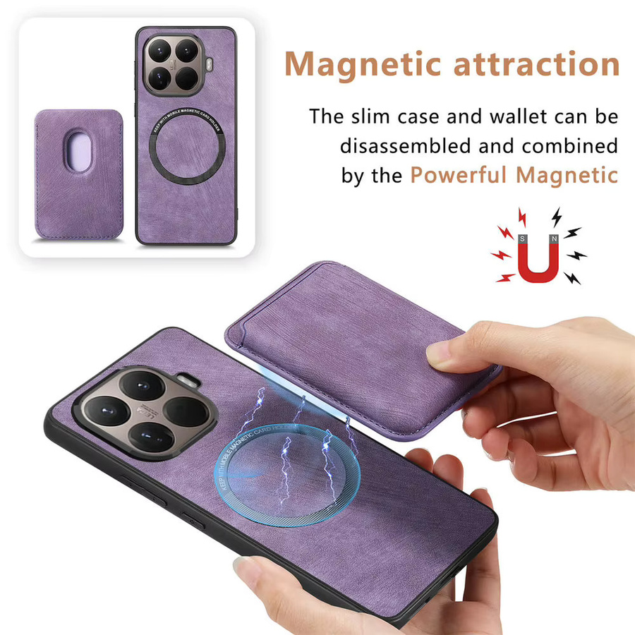 Magnetische Leder-Kartenhülle für Xiaomi 17T Pro 15T 5G und 17 Ultra in Grün - Bild 1