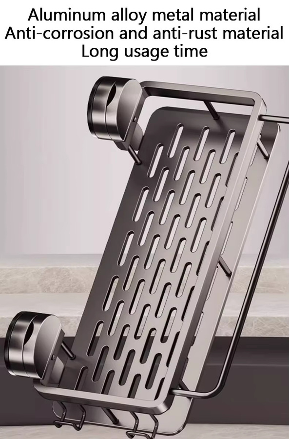 YUNJIEYA Aluminium Badezimmer Regal mit Saugnapf zur Wandmontage ohne Bohren - Bild 4