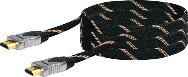 Schwaiger Flach-HDMI-Kabel mit Ethernet/LAN in Schwarz, Länge: 5 m - Bild 1