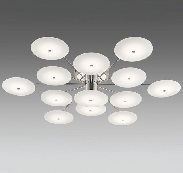 B+M Leuchten Astra LED-Deckenleuchte 13-flammig in Nickel matt mit warmweißem Licht (2700K) - Bild 1