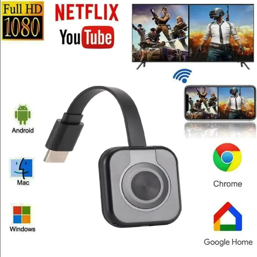 XIKCU Wireless Display Adapter Full HD 1080P HDMI Screen Cast Dongle für iPhone und Android in Schwarz - Bild 2