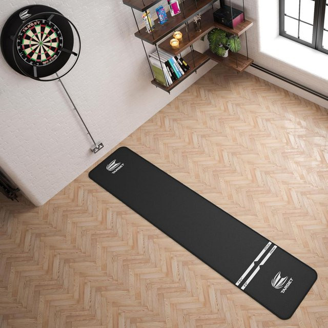 VIKAMA Dartmatte mit Wurflinie in Schwarz, rutschfeste Teppichmatte zum Bodenschutz, B: 300 cm, T: 60 cm - Bild 1