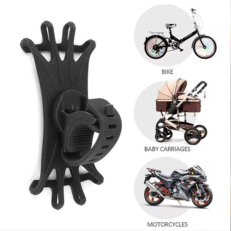 Universelle 360 Grad Handyhalterung für Fahrrad, Motorrad und Kinderwagen in Schwarz, passend für Smartphones von 10,2 cm bis 17,8 cm - Bild 3
