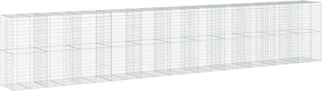 vidaXL Gabione mit Deckel aus verzinktem Eisen in Silber, B/T/H: 1100 x 100 x 200 cm - Bild 1