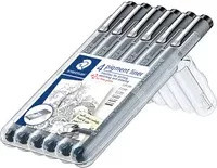 Staedtler Pigment Liner Fineliner in Schwarz, 6er-Set - Bild 1