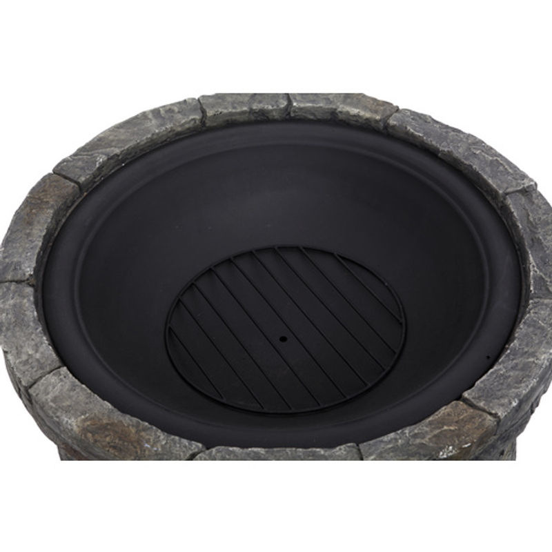 Tepro Feuerstelle Gladstone in Steinoptik mit Funkenschirm, schwarzgrau, Durchmesser: 67,5 cm, Höhe: 59 cm - Bild 3