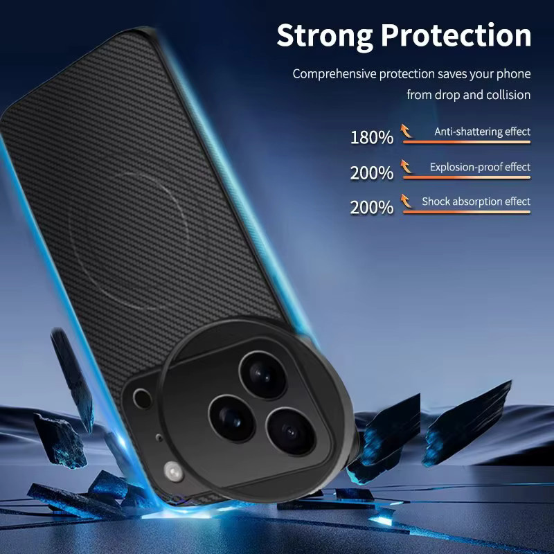 luxuglow Magnetische iPhone 15 Pro Max Handyhülle in Schwarz mit 58 mm Filterhalterung und MagSafe Unterstützung - Bild 3