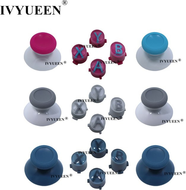 IVYUEEN Ersatz-Joystick-Thumbsticks und ABXY-Action-Buttons Set für Xbox Series X S Controller in Schwarz - Bild 1