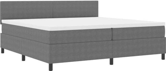 vidaXL Boxspringbett Hybrid mit Taschenfederkern in Cordstoff, Hellgrau und Weiß, B/T/H: 200 x 200 x 88 cm - Bild 1