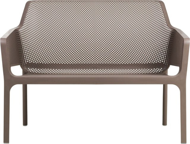 Nardi Net Bank Gartenbank aus wetterfestem Kunststoff in Beige und Braun mit Armlehnen - Bild 1