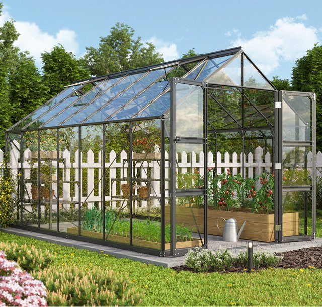 Vitavia Gewächshaus Domus 11500 in Schwarz mit 11,5 m² Fläche und Einscheibensicherheitsglas - Bild 1