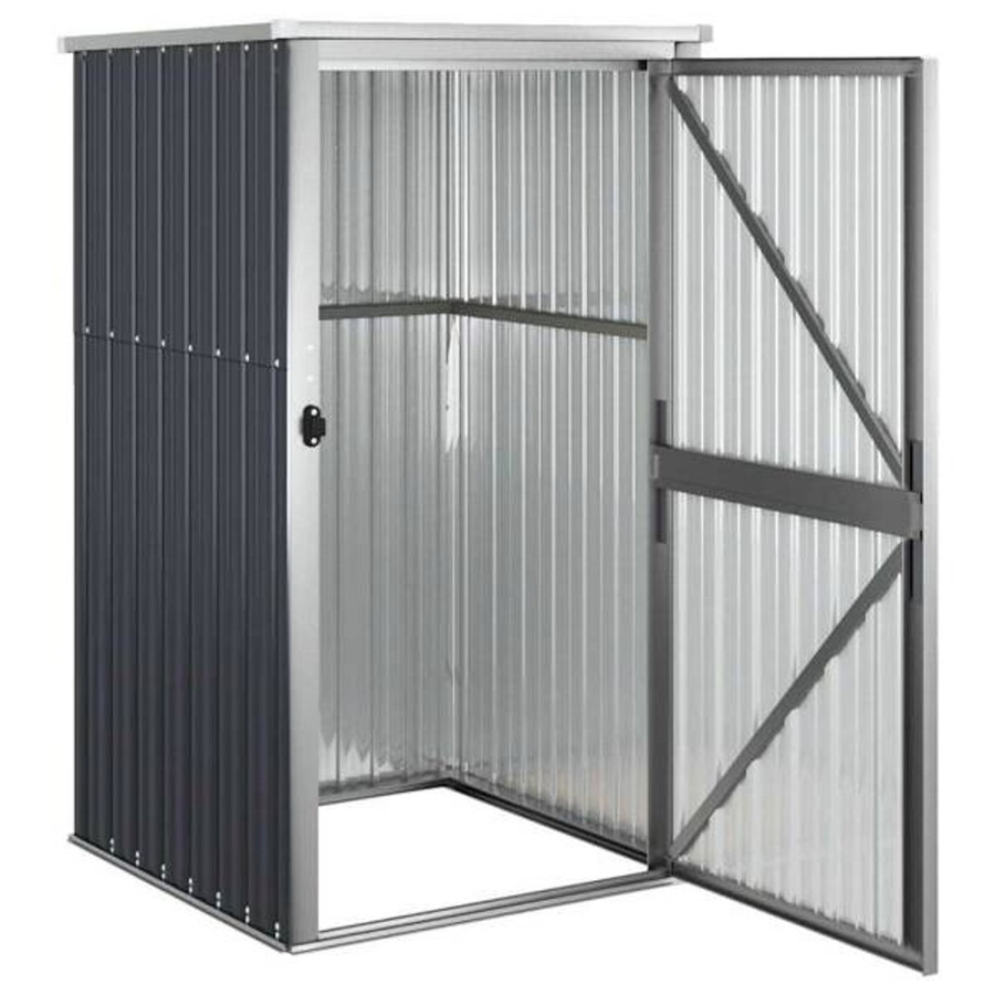 vidaXL Geräteschuppen aus verzinktem Stahl in Anthrazit mit Schrägdach, B/T/H: 88 x 89 x 161 cm - Bild 4
