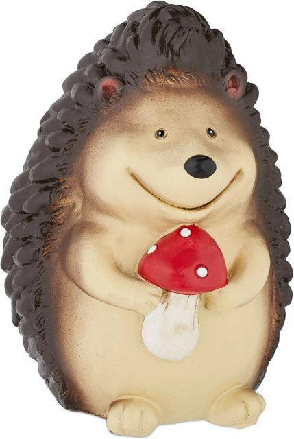 Relaxdays Gartenfigur Igel aus Polyresin in Braun, wetterfest für die ganzjährige Dekoration, Höhe: 15 cm, Breite: 10,5 cm, Tiefe: 10,5 cm - Bild 1