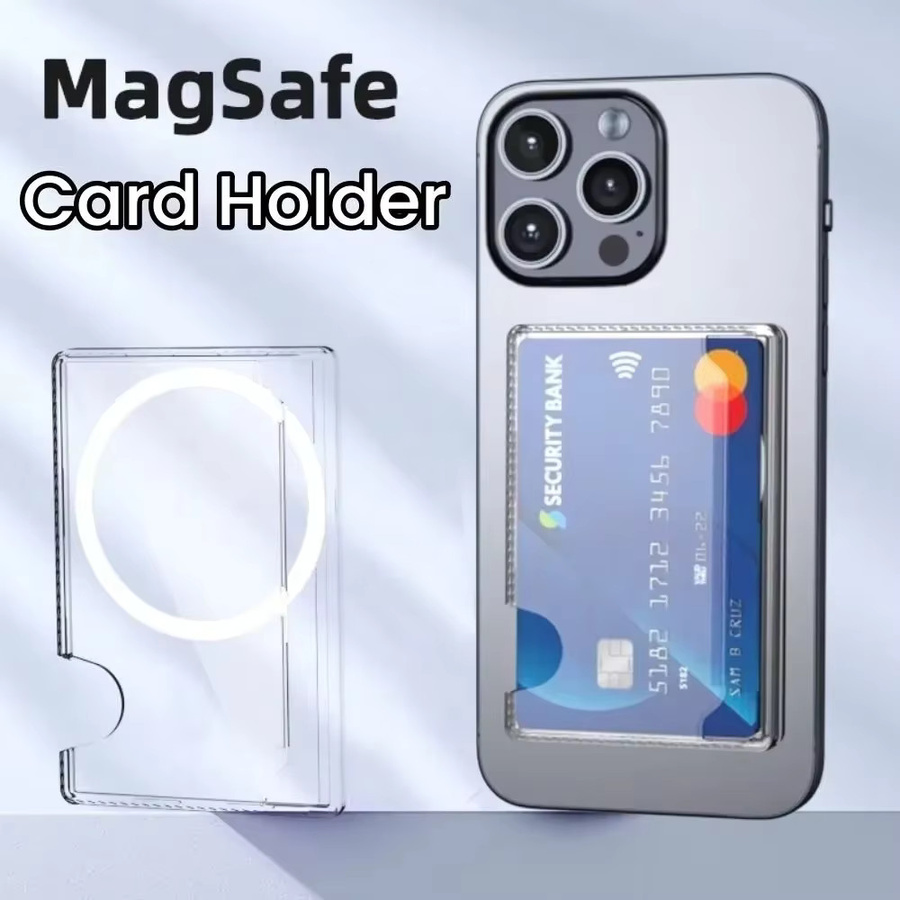 Magnetischer Kartenhalter aus transparentem Kunststoff als Brieftasche und Schutzhülle für Apple und Android Smartphones - Bild 2