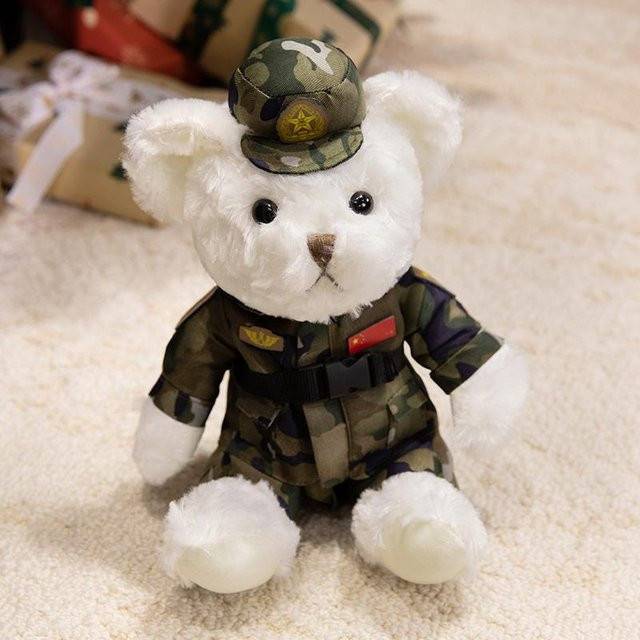 Kidsly Captain Bär Feuerwehr Bär Camouflage Uniform, Plüschtier, 35cm - Bild 1