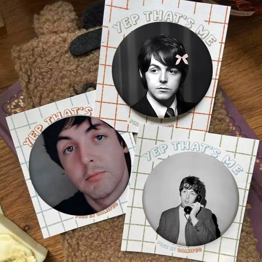 Brosche P-Paul McCartney Abzeichen, Emaille, rund - Bild 2