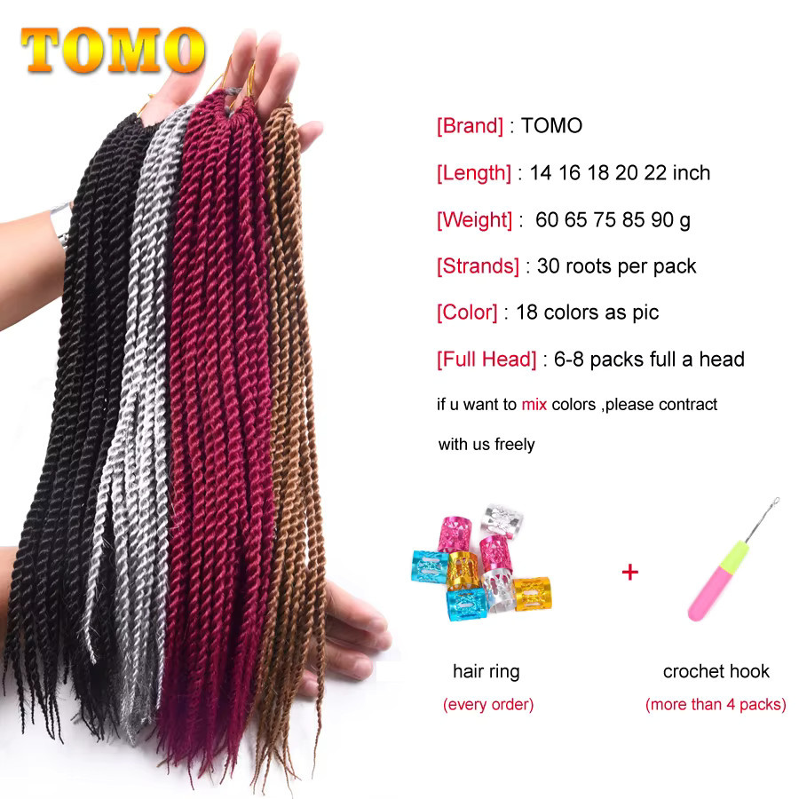 TOMO Senegalese Twist Haar Extensions, Ombre, Synthetisch, Damen - Bild 2