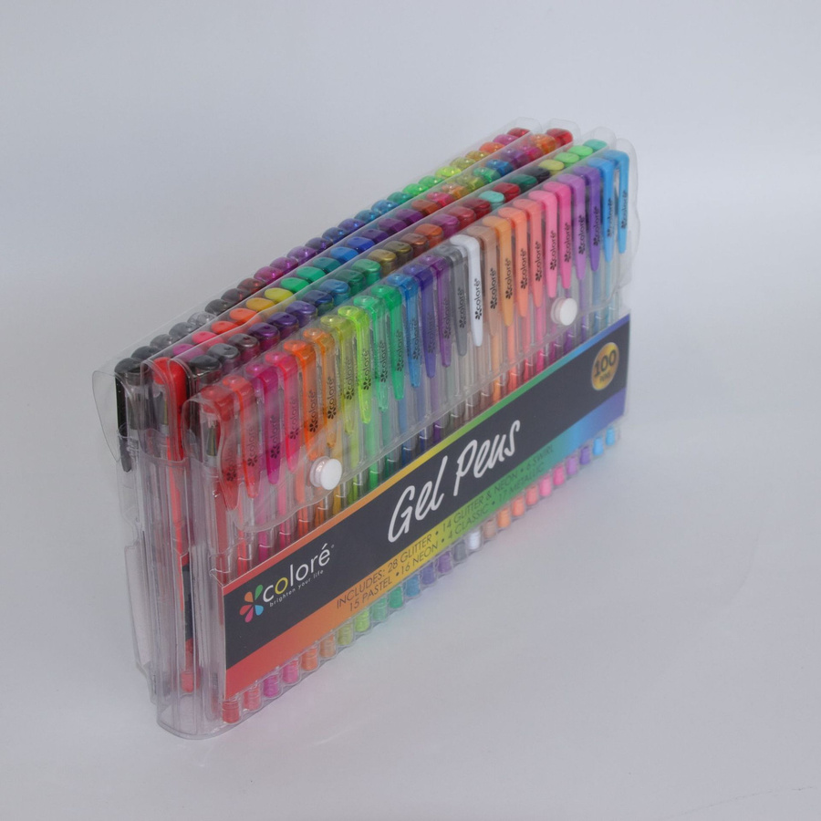 Super Six Gelstifte Set mit 100 Farben für Erwachsene, Multicolour Malset mit Neon, Pastell, Schimmernd und Metallisch für Scrapbooking und Zeichnen - Bild 4