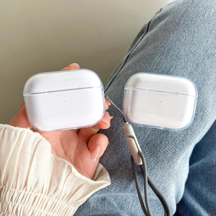 Transparente TPU-Schutzhülle für Apple AirPods 3 mit Trageband und Stoßfestigkeit - Bild 4