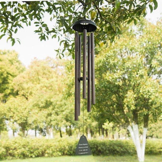 Japanische Windspiel Glocke aus Aluminium von Yiran Furniture als hängende Gartendekoration in Bronze, Schwarz, Grün oder Braun - Bild 1