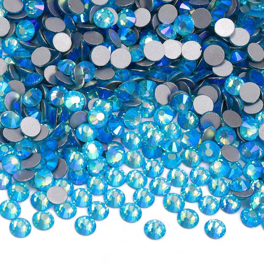 QIIY Kristallglas Strasssteine Blau Flatback Nicht Hotfix DIY Zubehör für Nail Art und Hochzeitskleider - Bild 3