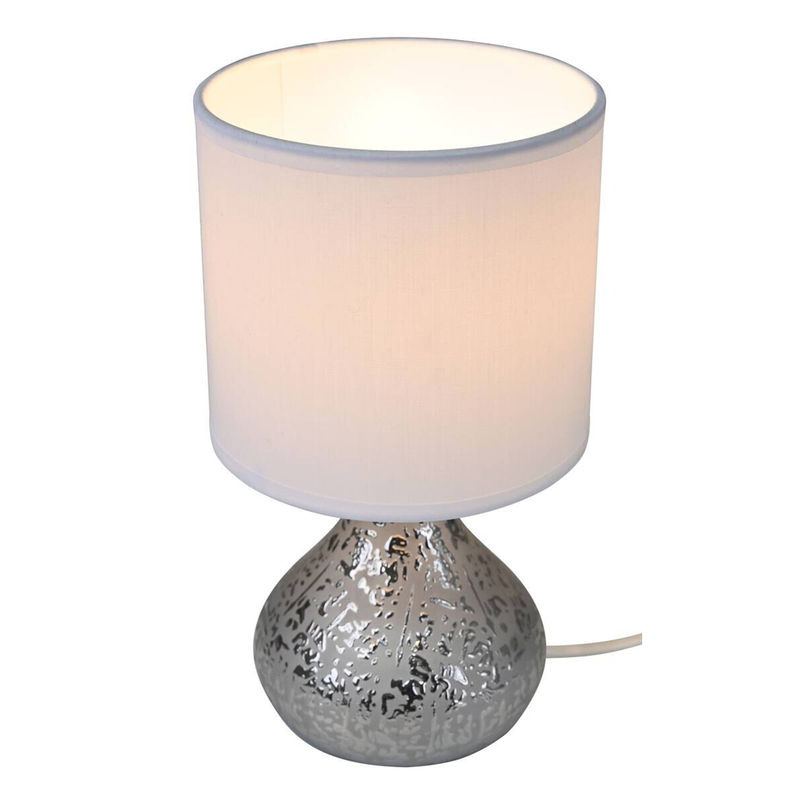 POCOline Keramik Tischleuchte Auri in Silber, B/T/H: 14 x 14 x 25 cm, E14 Fassung - Bild 2