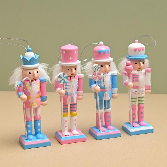 Macaron Candy Series Nussknacker-Marionette Soldat als Weihnachtsbaum-Anhänger in Mehrfarbig, Höhe: 12 cm - Bild 1