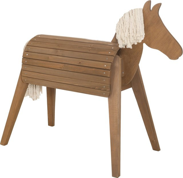 Roba Outdoorspielpferd Sheddie aus Massivholz in Teakfarben, wetterfest, B/T/H: 64 x 153 x 123 cm - Bild 1