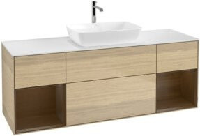V&B Waschtischunterschrank Finion in Weiß und Eiche, Breite: 160 cm, Tiefe: 50,1 cm, Höhe: 50,1 cm - Bild 1