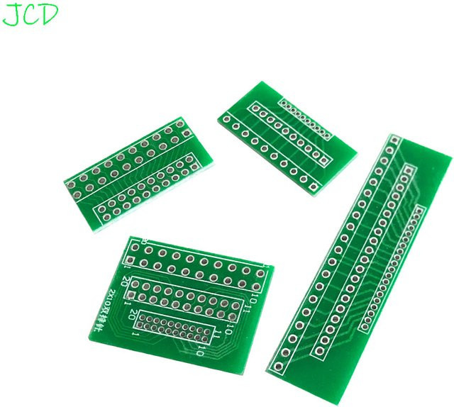 3er-Set ChengHaoRan PCB-Adapterplatine für ein- und zweireihige Pin-Konvertierung, 1,27 mm / 2,0 mm / 2,54 mm Pitch, 10P / 20P, in Lila und Grün - Bild 1