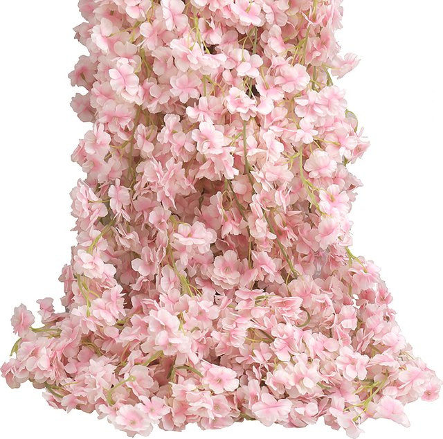 Kahaul Kirschblütenranke aus Seide für deine Dekoration in Weiß oder Pink - Bild 1