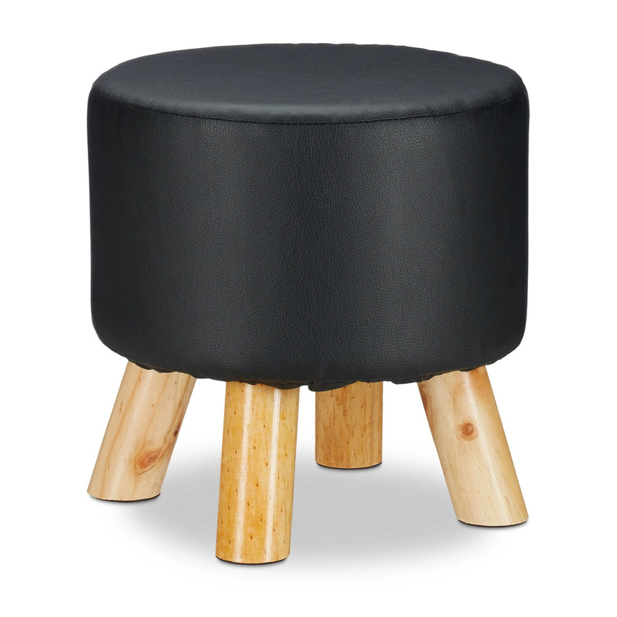 Relaxdays Hocker aus Kunstleder in Schwarz, B/T/H: 30 x 30 x 30 cm - Bild 2